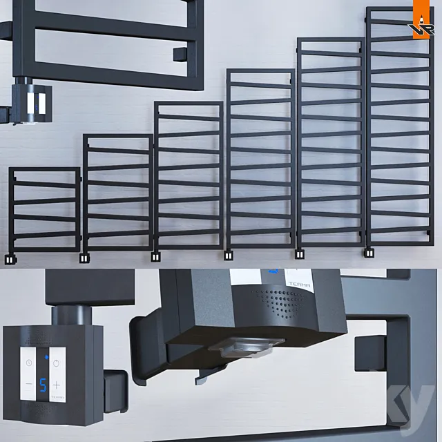 Towel dryer Terma Zigzag Metallic Black 3DModel Towel dryer Terma Zigzag Metallic Black 3DModel