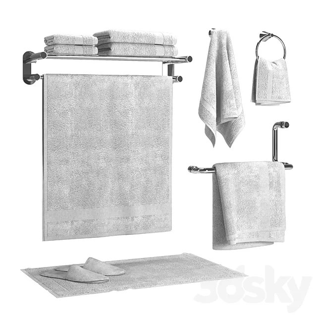 Towels Set 01 3D Model Towels Set 01 3D Model