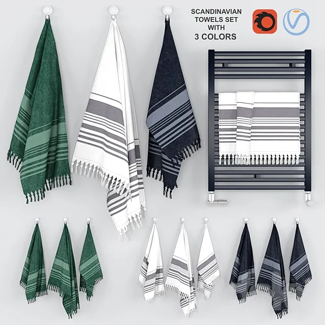Towels Set – Scandinavian Design 3D Model