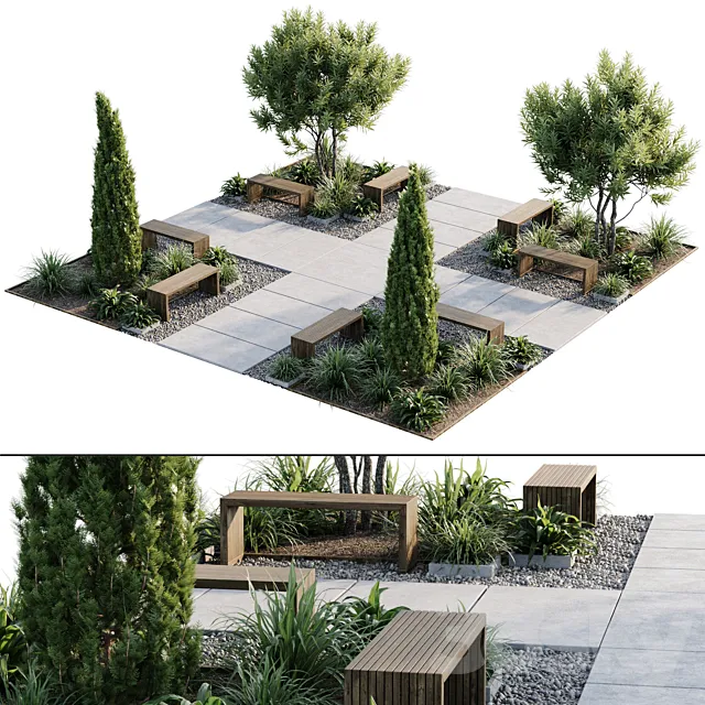 Town Square and Outdoor Plants 5 3D Model Town Square and Outdoor Plants 5 3D Model