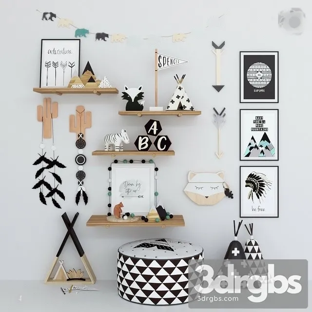 Toy Child Set 01 3D Model Download