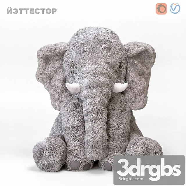 Toy Elephant Yettestor Ikea 2 3D Model Download