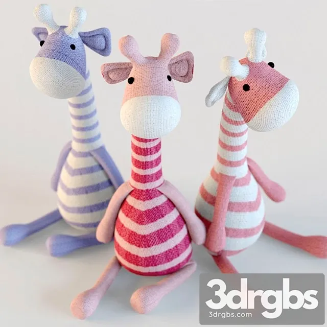 Toy Giraffes Textile 3D Model Download