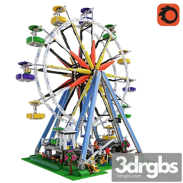 Toy Lego Ferris Wheel 3D Model Download