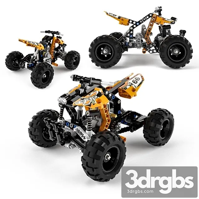 Toy Lego Technic quad Bike 3D Model Download