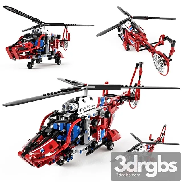 Toy Lego Technic Rescue Helicopter 3D Model Download