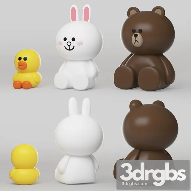 Toy Line Friends Character 3D Model Download