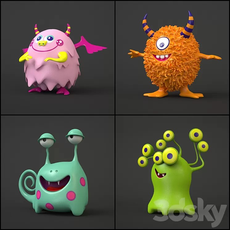 Toy monsters 3D Model