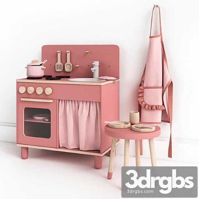 Toy Play Kitchen by Flexa 3D Model Download