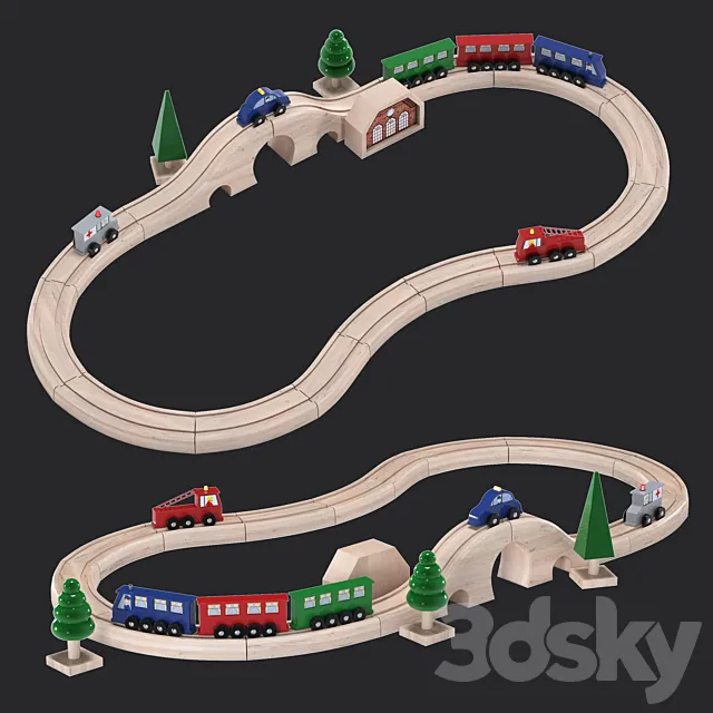 Toy railway 3D Model Toy railway 3D Model