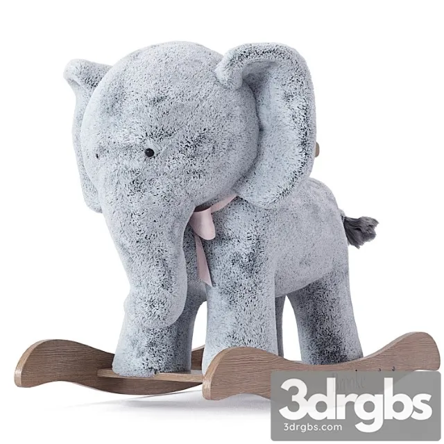 Toy Rocking Toy Pottery Barn Kids Elephant Plush Rocker 3D Model Download