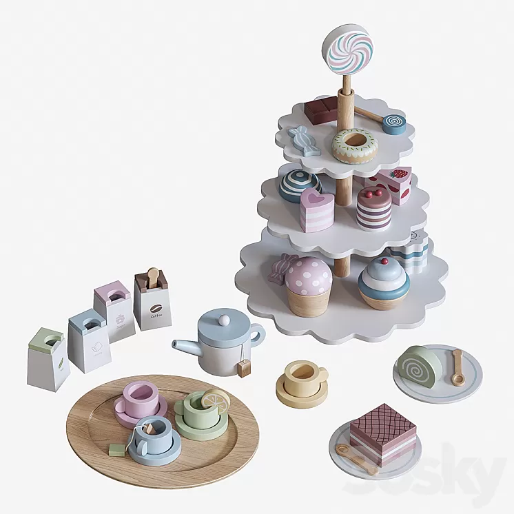 Toy set for tea 3D Model