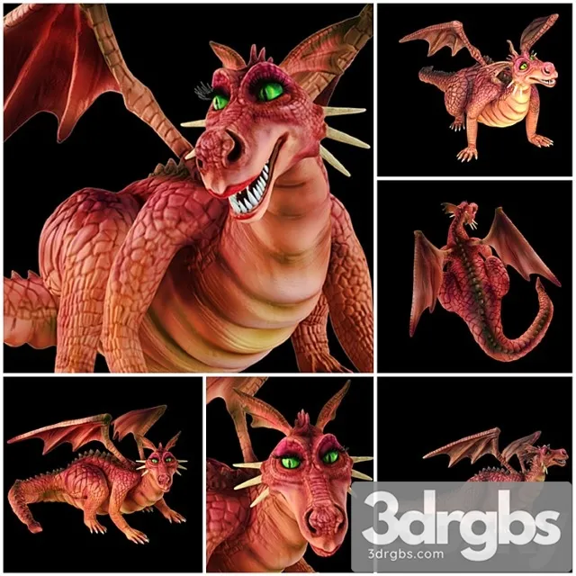 Toy The Dragon from The Cartoon Shrek 3D Model Download