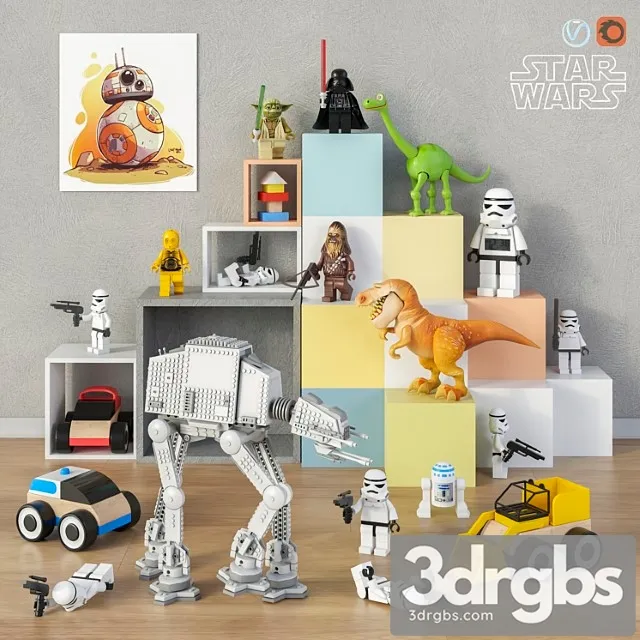 Toy Toys and furniture set 12 3D Model Download