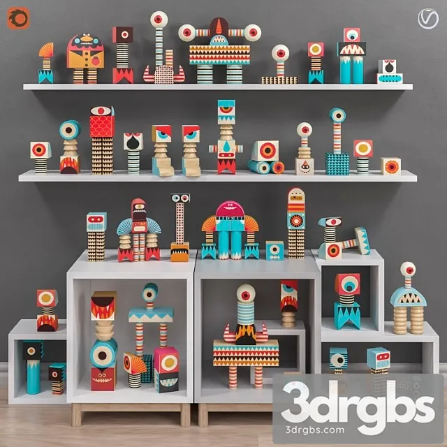 Toy Toys and furniture set 30 3D Model Download
