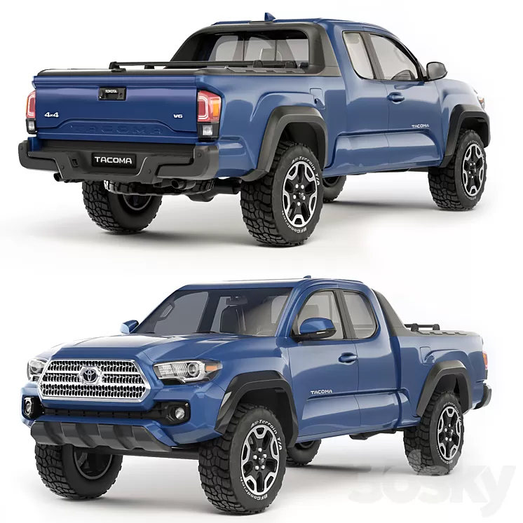 Toyota Tacoma extended cab 2017 3D Model Free Download