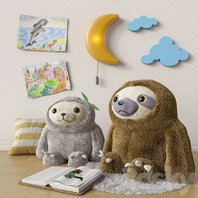 Toys and accessories for a children’s room set 1 3D Model