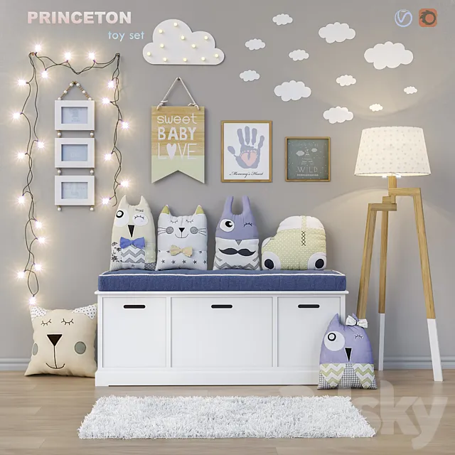 Toys and daybed PRINCETON set 15 3DModel