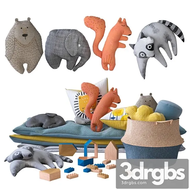 Toys and Furniture Set 01 3D Model Download