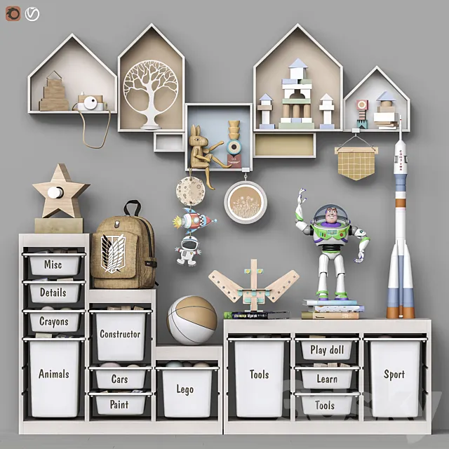 Toys and furniture set 104 3D Model