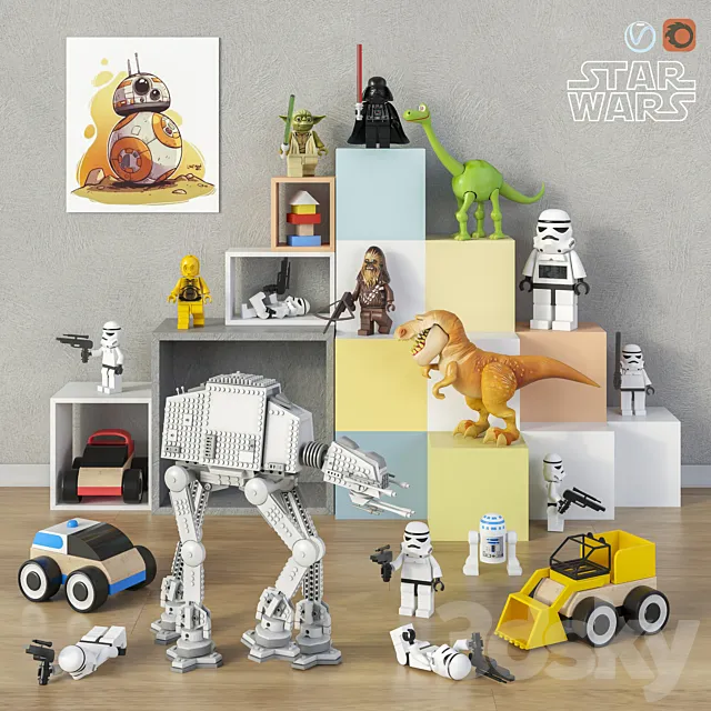 Toys and furniture set 12 3DModel