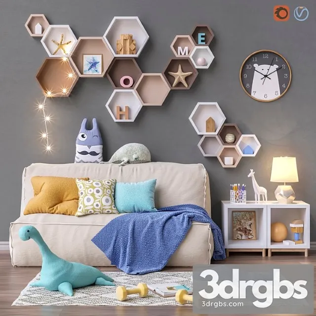 Toys and furniture set 28 3D Model Download