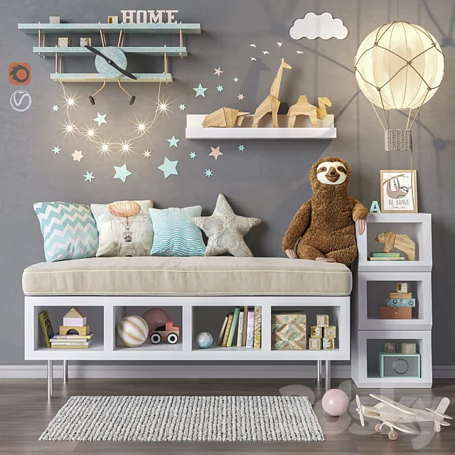 Toys and furniture set 32 3DModel Toys and furniture set 32 3DModel