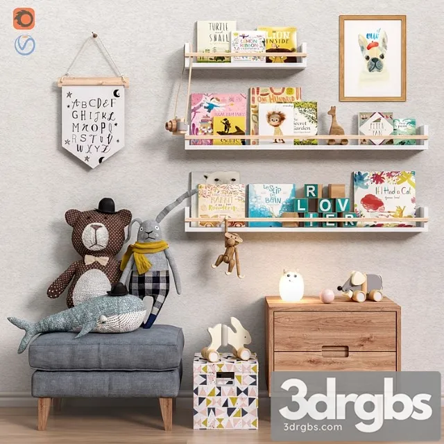 Toys and furniture set 35 3D Model Download