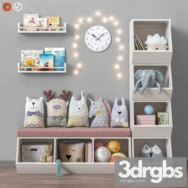 Toys and furniture set 36 3D Model Download