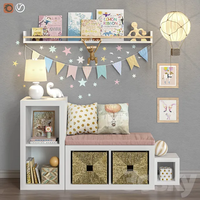 Toys and furniture set 38 3D Model Toys and furniture set 38 3D Model