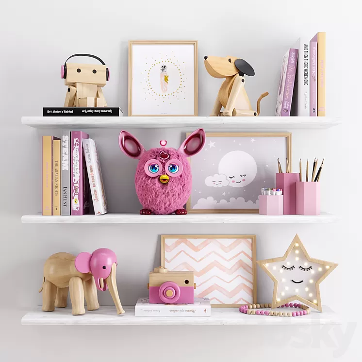 Toys and furniture set 3D Model