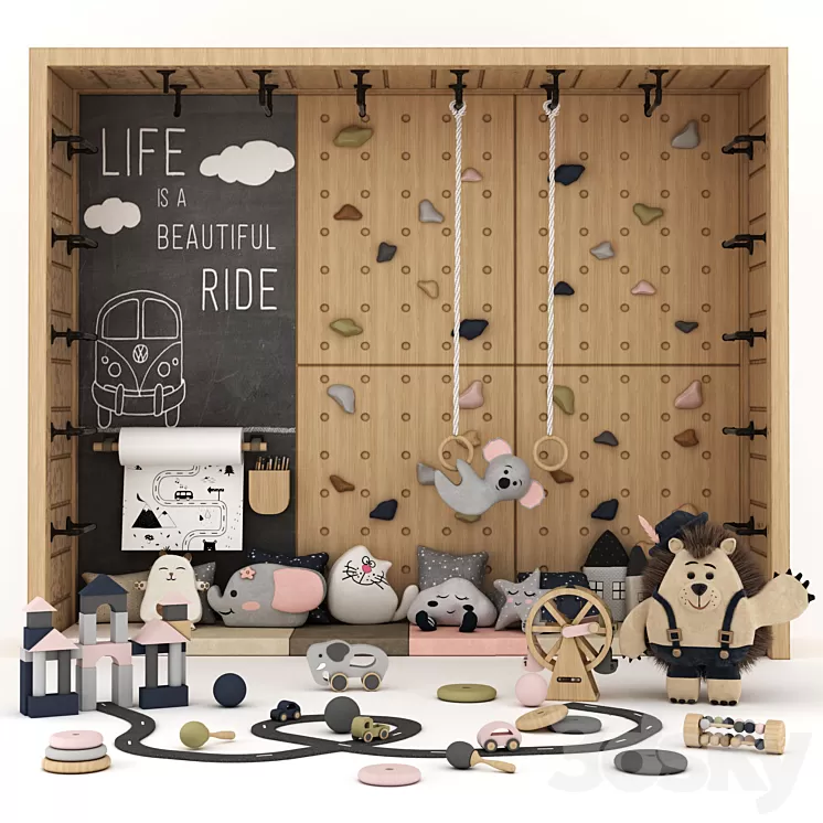 toys and furniture set 3D Model Free Download