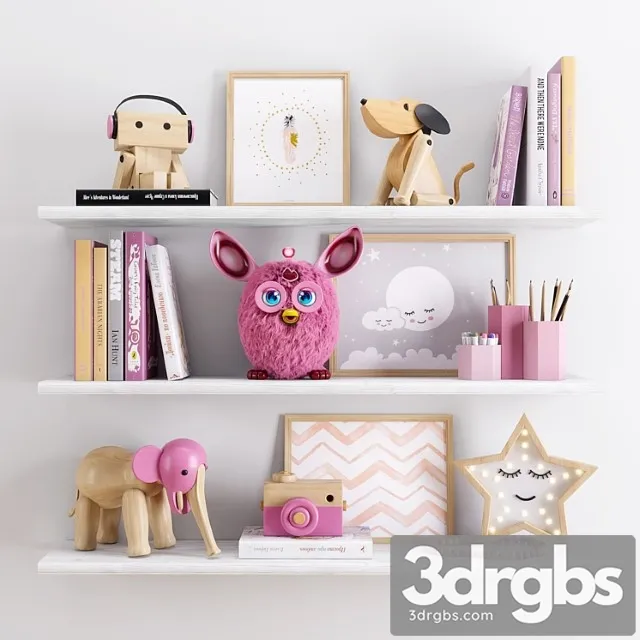 Toys and furniture set 3D Model Download