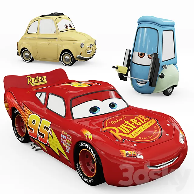 Toys “Cars” Lightning McQueen Guido Luigi 3D Model Toys “Cars” Lightning McQueen Guido Luigi 3D Model