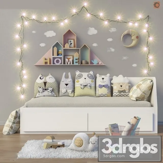 Toys Daybed Ikea Flekke Vary 3D Model Download