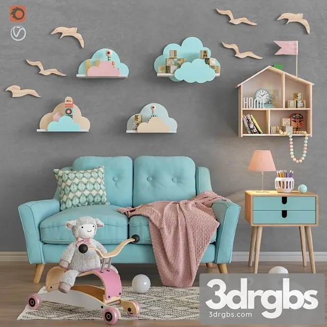 Toys Decor And Furniture For Childrens Room 34 3D Model Download