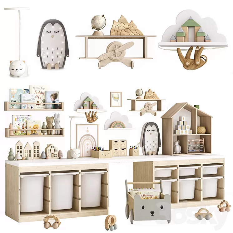 Toys decor and furniture for nursery 1 3D Model Toys decor and furniture for nursery 1 3D Model