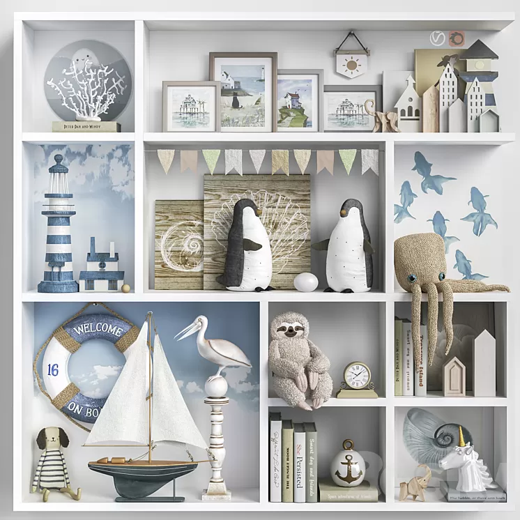 Toys  decor and furniture for nursery 123 3D Model Free Download