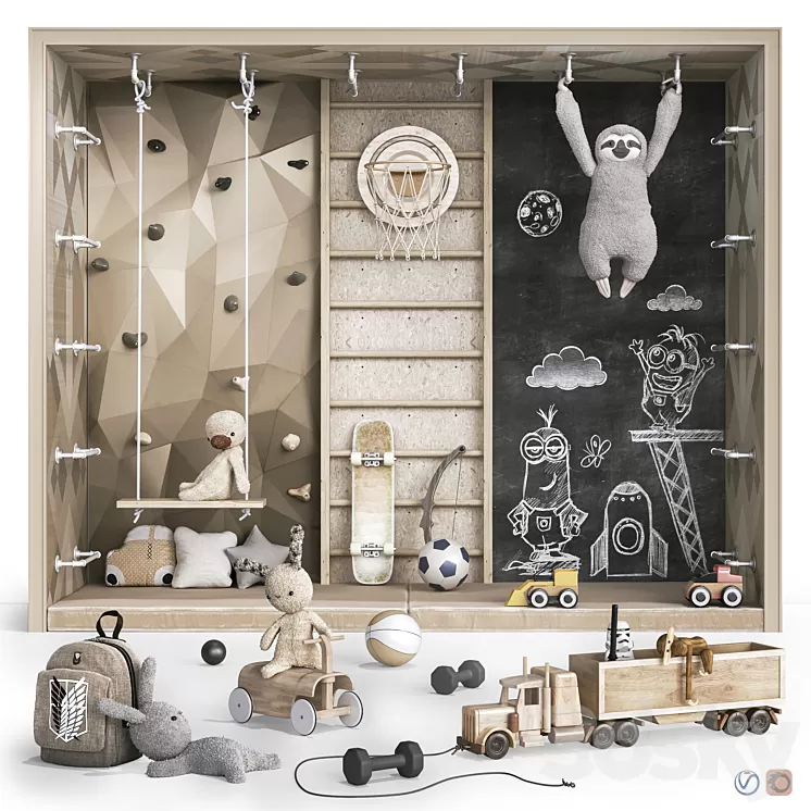 Toys  decor and furniture for nursery 124 3D Model Free Download