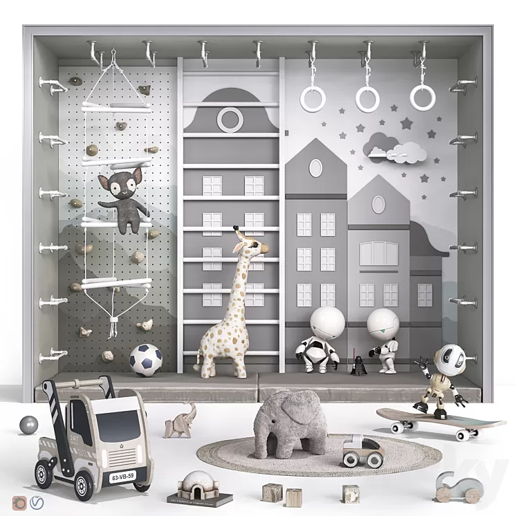 Toys  decor and furniture for nursery 125 3D Model Free Download