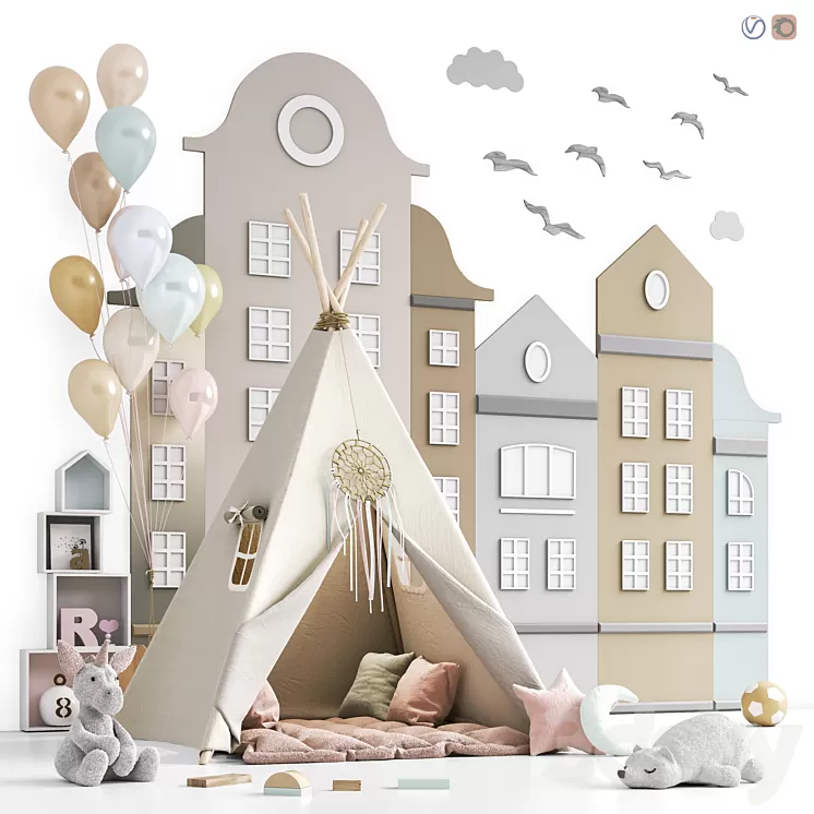 Toys  decor and furniture for nursery 132 3D Model Free Download