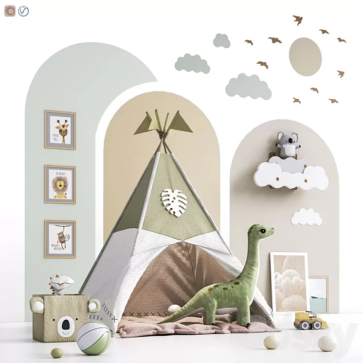 Toys  decor and furniture for nursery 136 3D Model Free Download