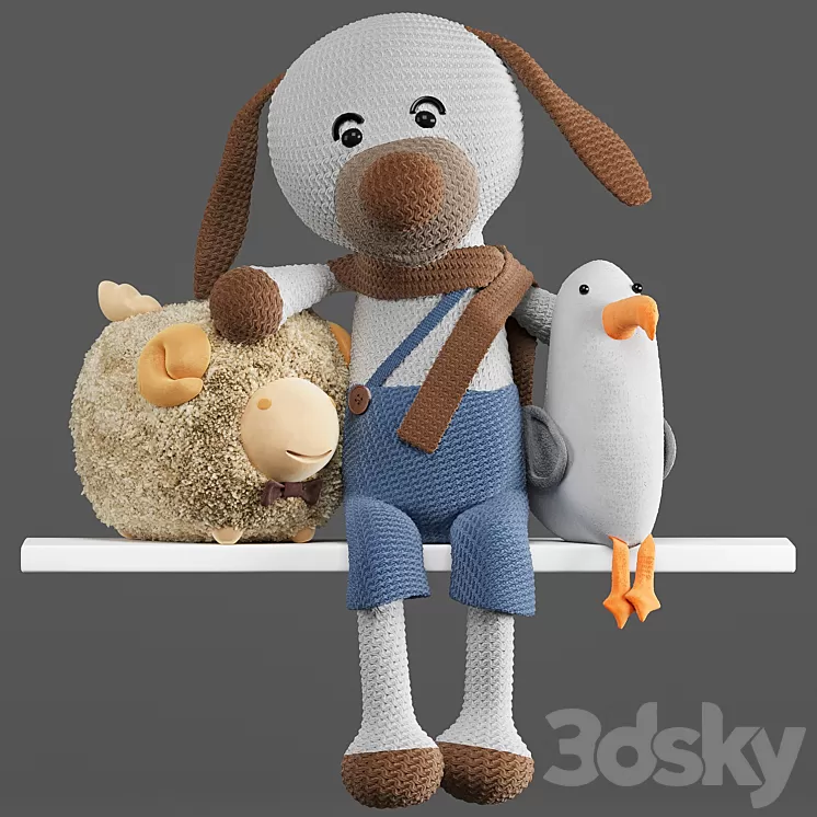 Toys dolls: dog sheep Seagull 3D Model Toys dolls: dog sheep Seagull 3D Model