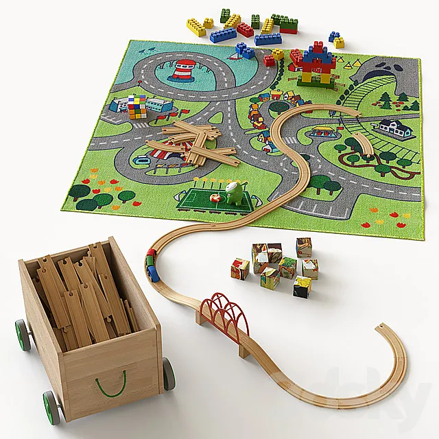 Toys on the carpet for the nursery 3DModel Toys on the carpet for the nursery 3DModel