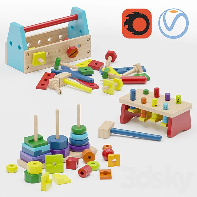 Toys set Melissa & Doug 3D Model Toys set Melissa & Doug 3D Model