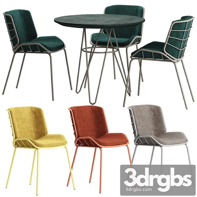 Traba skin met red chair table giacomo cattani