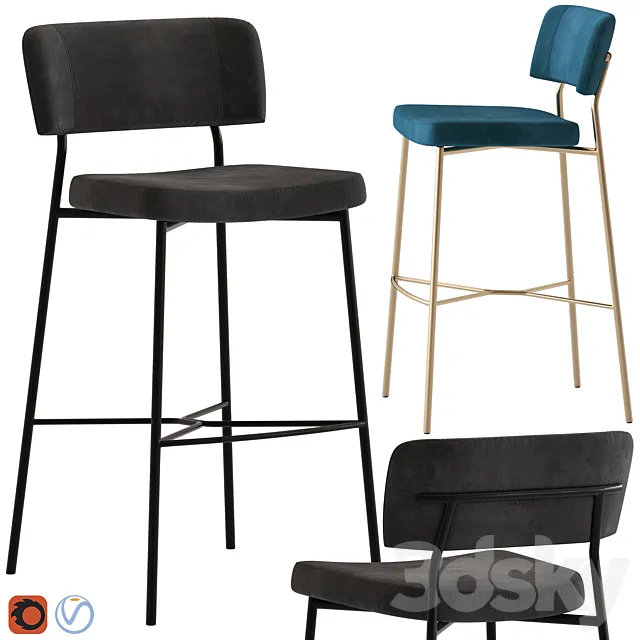 Traba stool marlen 3DModel Traba stool marlen 3DModel