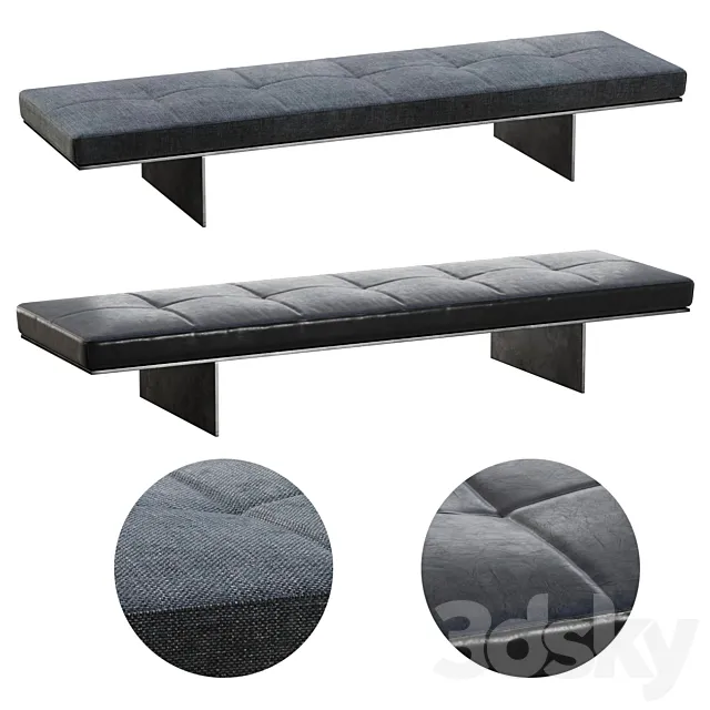 Track Living Divani Bench _ Leather bench 3D Model Track Living Divani Bench _ Leather bench 3D Model