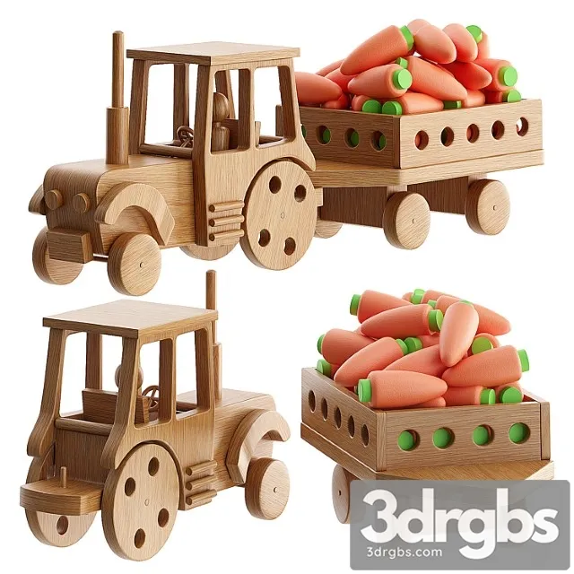 Tractor with Trailer 3D Model Download