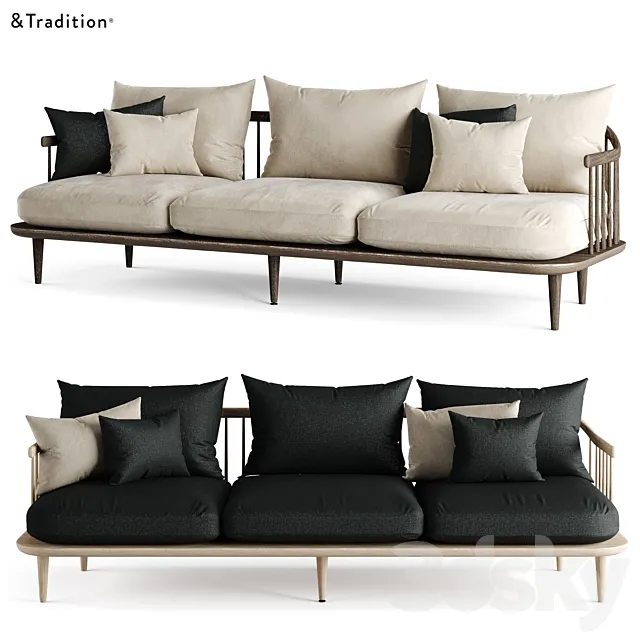 & Tradition – Fly SC12 Sofa by Space Copenhagen 3D Model